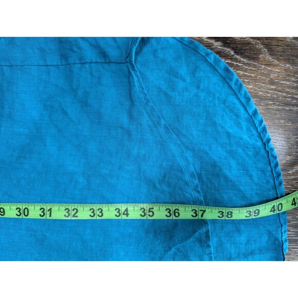 CP Shades Blue Linen Midi Dress Vest XS Button Up - Picture 8 of 9